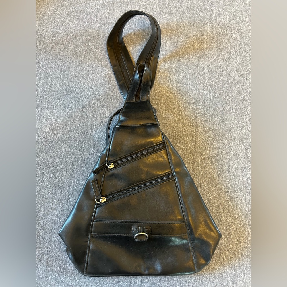 Bellini Black Leather Backpack - image 1
